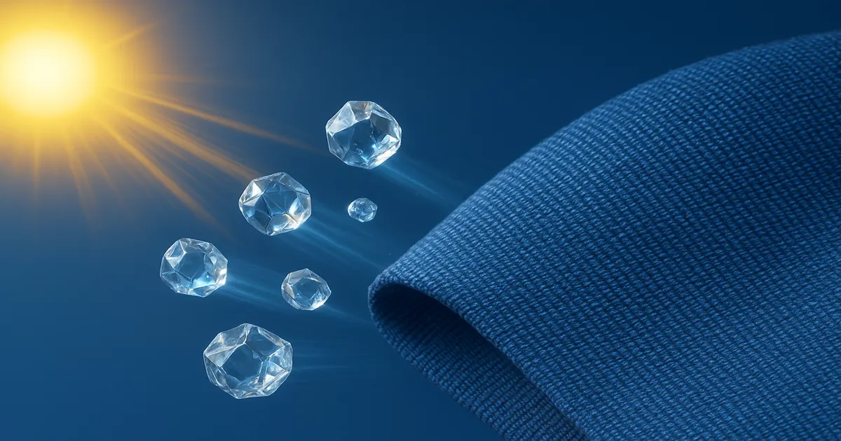 نماد گرافیکی از عملکرد استاندارد رنگدانه مقاوم در برابر آفتاب در دفع پرتوهای مضر UV