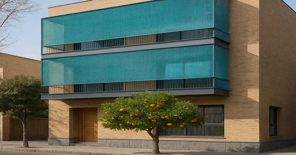 نصب توری سایبان بر روی نما