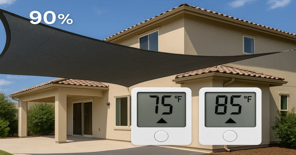 کاهش دما با توری سایبان ۹۰٪