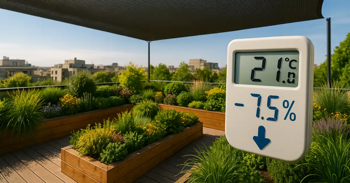 کاهش دمای پشت بام سبز با توری